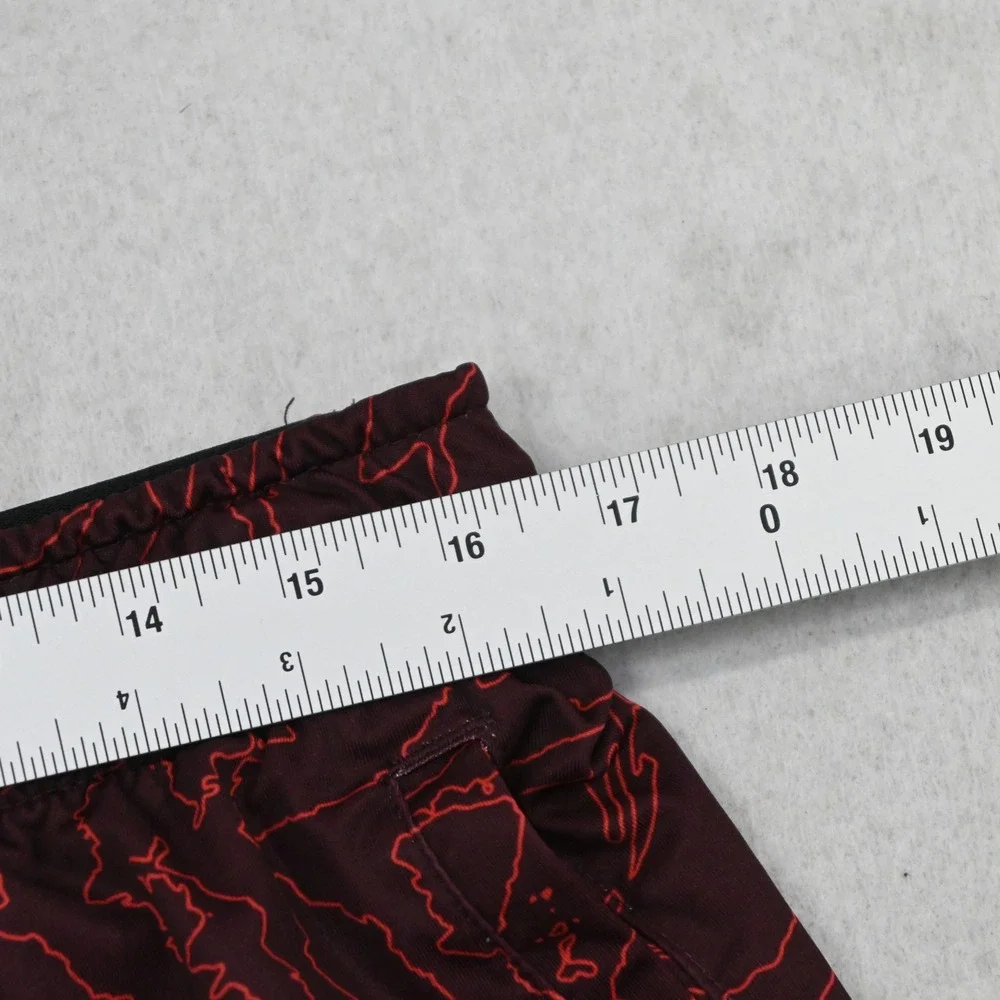 Nike‎ Basketball Shorts Mens XXL Regular Maroon Red Topo Print Big Swoosh Logo